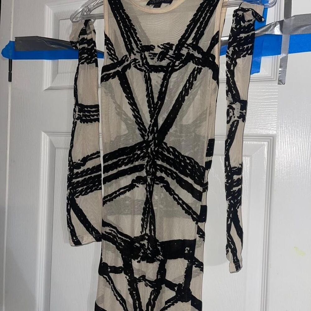 Shibari Maxi Dress Sheer Size XXS Detached Sleeves - Picture 2 of 5